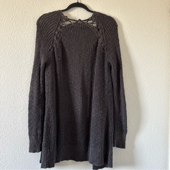 America Eagle Outfitters Women’s Knit Cardigan Small Brown Longline Witchy Fall - Picture 9 of 12